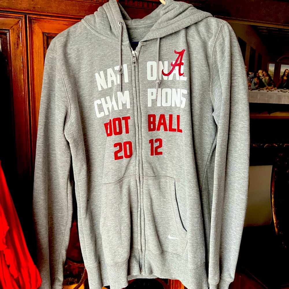 Darling zip up sweat shirt with Alabama Crimson Tide 2012 national championship